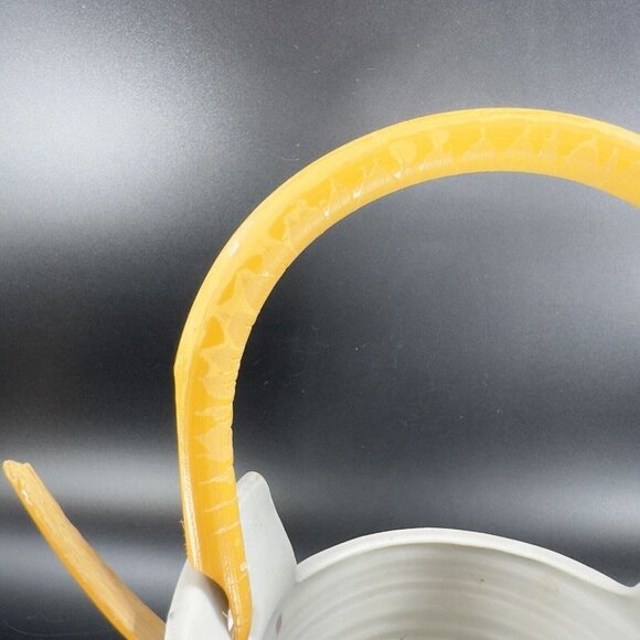 Studio Art Pottery Basket Vase With Wood Handle Artist Signed Ceramic Vintage - Picture 6 of 16